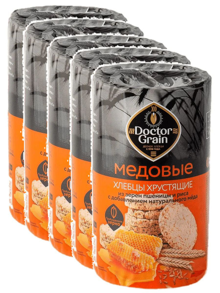 Хлебцы хрустящие Doctor Grain Медовые, 80 г х 5 шт - купить с доставкой ...