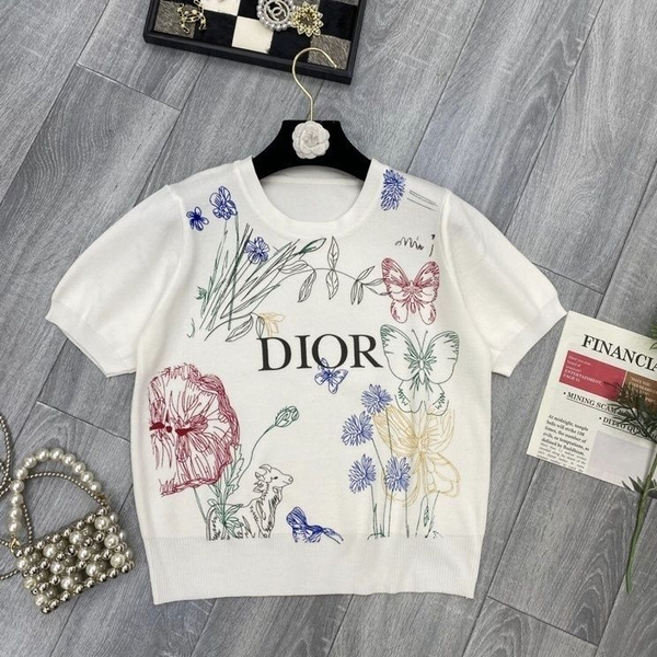 Футболка Dior, размер 46, цвет белый, хлопок - купить по выгодной цене ...