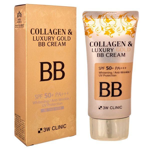 Тональный BB-крем с защитой от солнца SPF 50 c коллагеном и золотыми ...