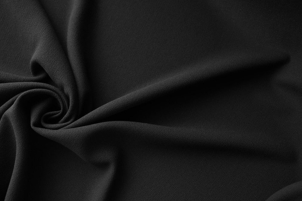 Ткань креп черный из шерсти, 1 пог.м - купить с доставкой по выгодным ...