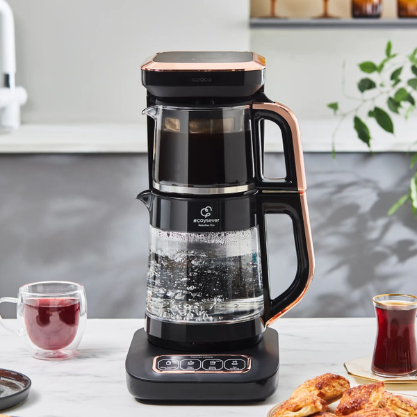 Karaca Robotea Pro 4 в 1 Говорящая стеклянная чайная машина, черная ...