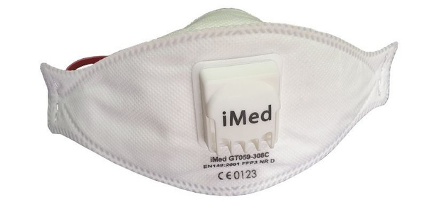 Респиратор FFP3 с клапаном iMed GT059-308C, тип NR, тип D - 10 шт ...