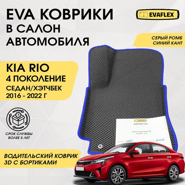 Коврики в салон автомобиля Kia Rio 4 поколение с бортами водительский ...