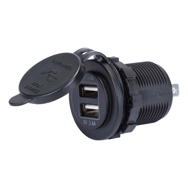 Розетка USB 2.4A круглая два выхода с подсветкой d22 - redBTR арт ...