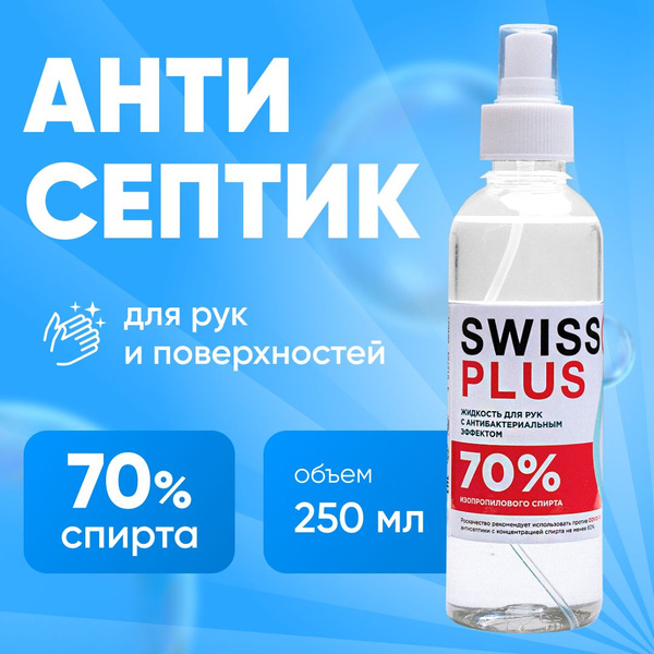 Антисептик для рук, спрей дезинфицирующий SWISS PLUS - купить с ...
