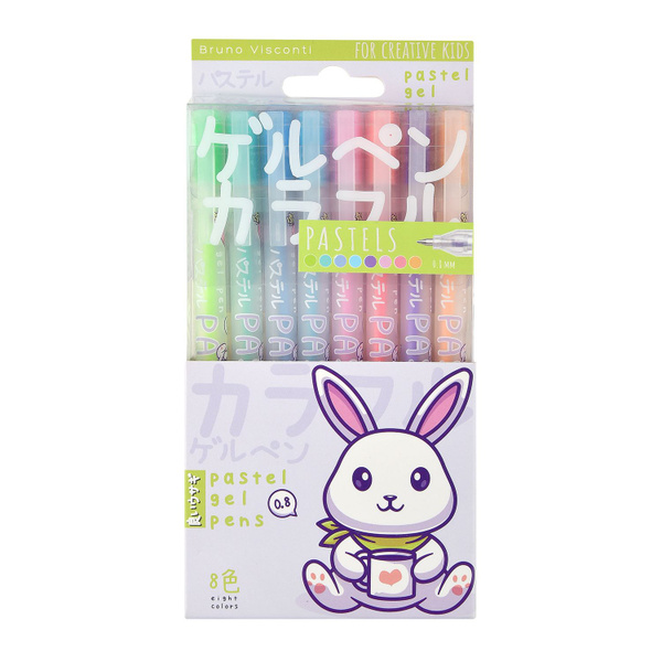 Набор цветных гелевых ручек Bruno Visconti "UniWrite PASTELS. KAWAII ...