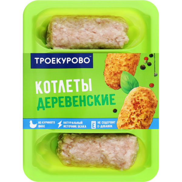 Котлеты ТРОЕКУРОВО куриные деревенские, 400г - купить с доставкой по ...