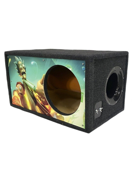 Короб под сабвуфер люкс 12" (30см) с трубой 76L , аэрография Рик и ...
