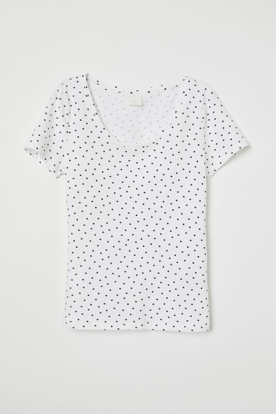 Футболка H&M, размер 44, 46, цвет белый, хлопок 95%, спандекс 5% ...