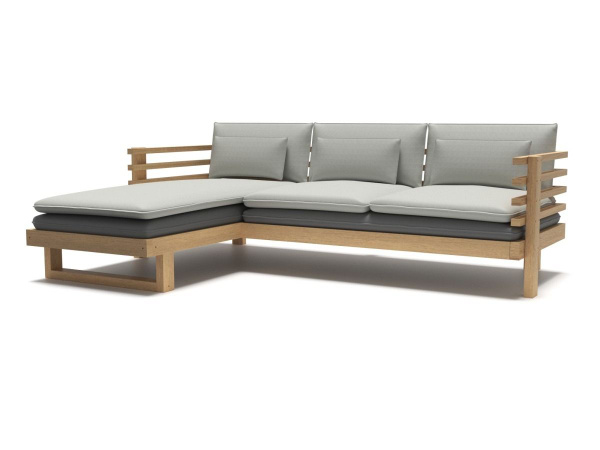 Диван садовый угловой Soft Element Атлантик Ash Grafit левый, на дачу ...