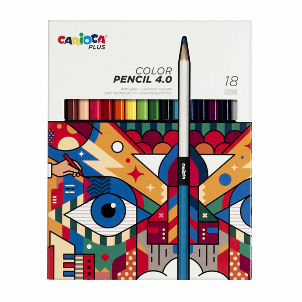 Цветные карандаши "Carioca Plus" заточенный 18 цв. 45202 - купить с ...