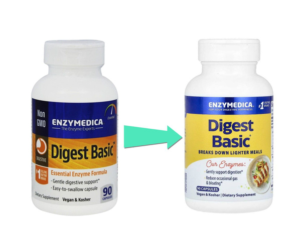 Пищеварительные ферменты Энзимедика, Digest Basic Enzymedica, 90 капсул ...