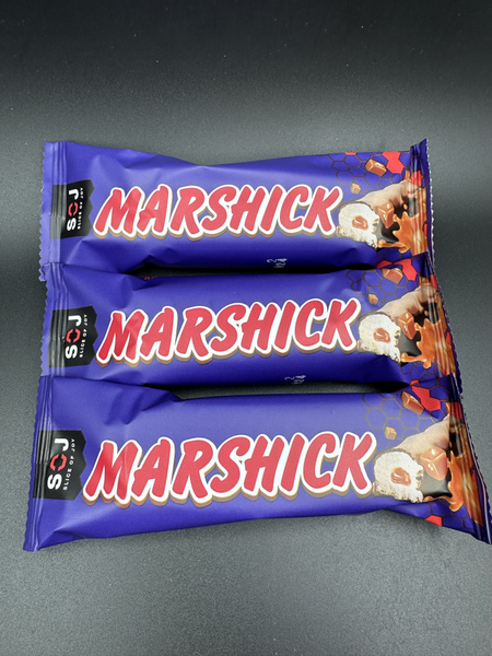 Marshmallow батончик Soj с соленой карамелью в молочном шоколаде 16шт ...