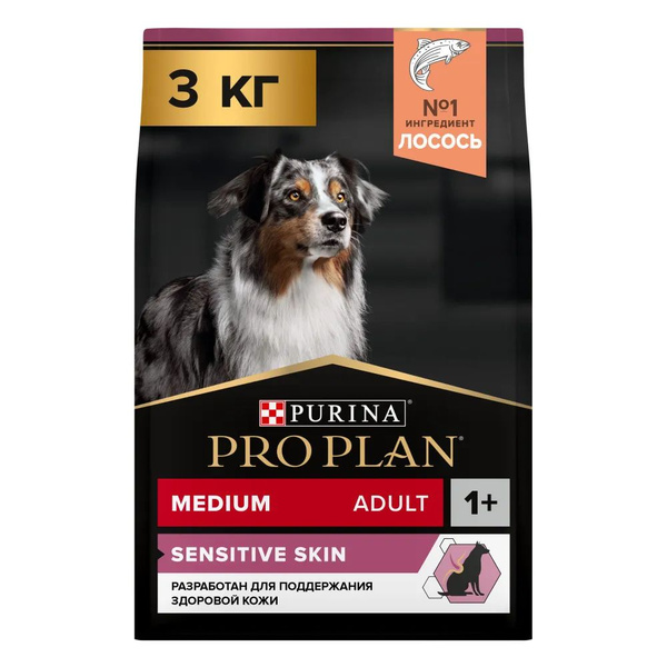 Сухой корм PRO PLAN для собак средних пород с лососем 3 кг - купить с ...