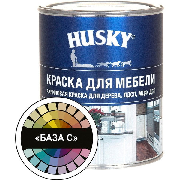 Краска HUSKY DEKART для дсп 2 Гладкая, Акриловая, Полуматовое покрытие ...