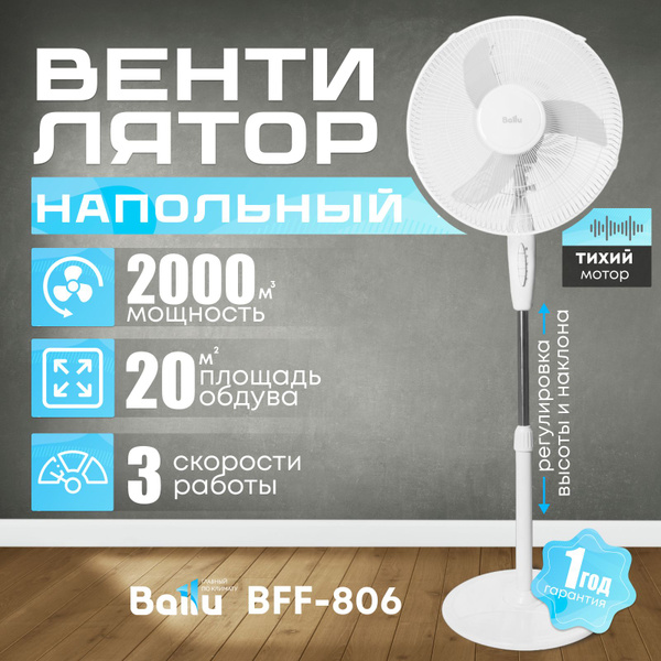 Вентилятор напольный Ballu BFF-806 белый купить по низкой цене с ...