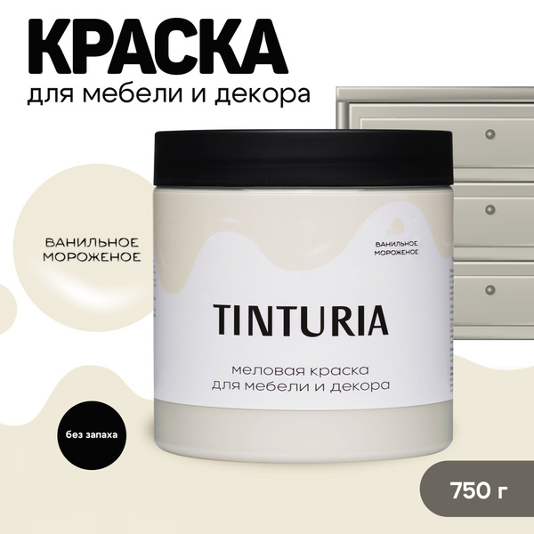 Краска TINTURIA меловая Быстросохнущая, Акриловая, Водная ...