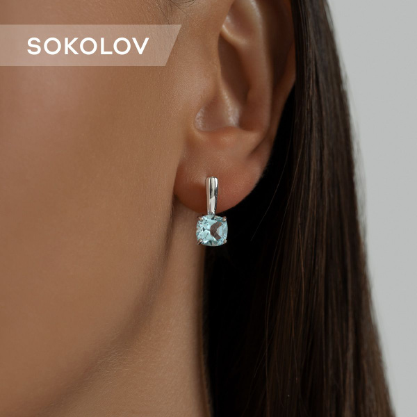 Серьги серебряные женские 925 пробы SOKOLOV, ювелирные украшения из ...