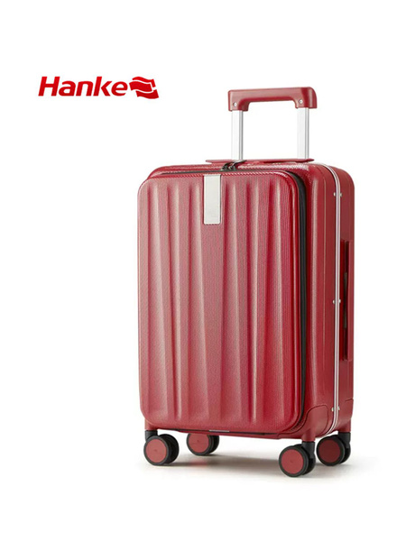Чемодан HANKE, S красный, рама из алюминия, на колёсах, ручная кладь ...