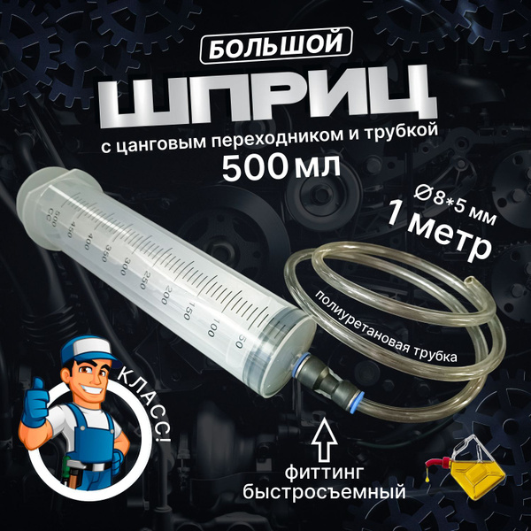 Шприц большой с цанговым наконечником и трубкой 1м - купить с доставкой ...