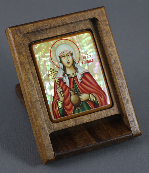 Рукописная икона складень "Святая мученица Фотиния (Светлана)" на ...