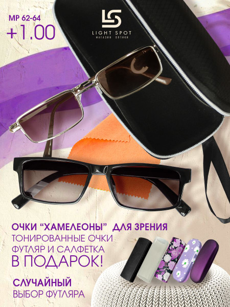 Очки хамелеоны солнцезащитные для зрения мужские и женские +1.00 ...