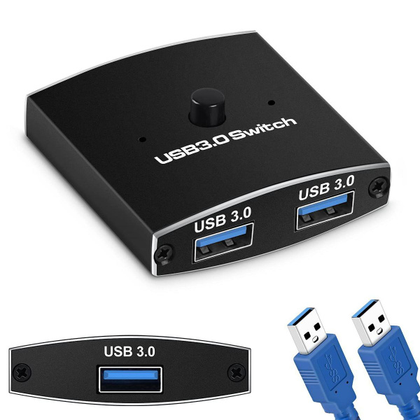 KVM переключатель USB 3.0 GSMIN AN-22 switch 2x1 (Черный) купить на ...