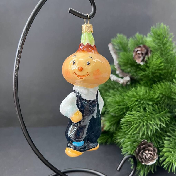 Елочная игрушка Чиполлино 11 см стекло Бансюр купить c доставкой на ...