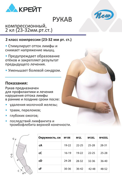 Рукав компрессионный TONUS ELAST LUX, 2 класс, размер 2L - купить с ...