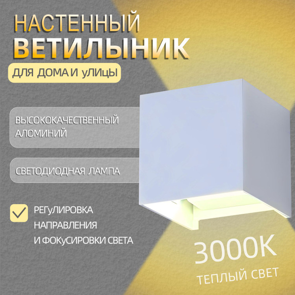 Светильник настенный водонепроницаемый для улицы/ На фасад дома ...