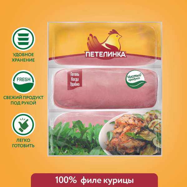 Филе грудки куриное порционное Петелинка, охлажденное, 0,9-1 кг купить ...