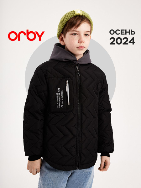 Куртка Мальчики ОРБИ Карманы, Манжеты черный без воротника Таффета ...