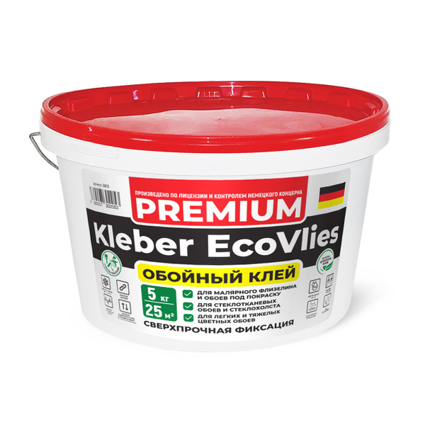 Клей обойный готовый Kleber EcoVlies PREMIUM Универсальный клей ...