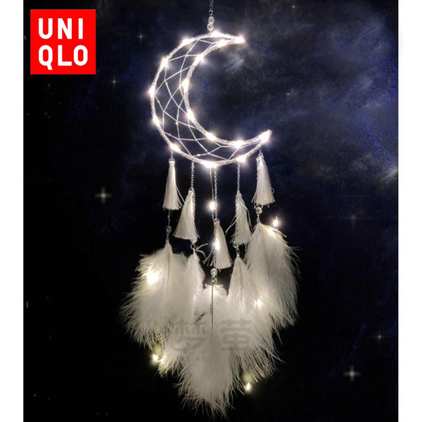 UniqloЛовец снов, Большой белый ловец снов с перьями на стене, 55 ...