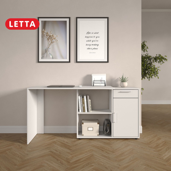 Письменный стол LETTA Письменный стол_L9900_Letta_73.1_Белое тиснение ...