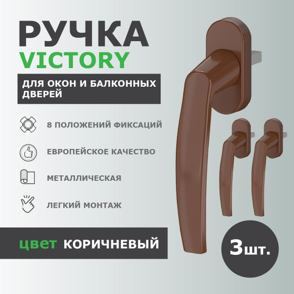 Ручка для пластиковых окон и балконной двери DORF VICTORY металлическая ...