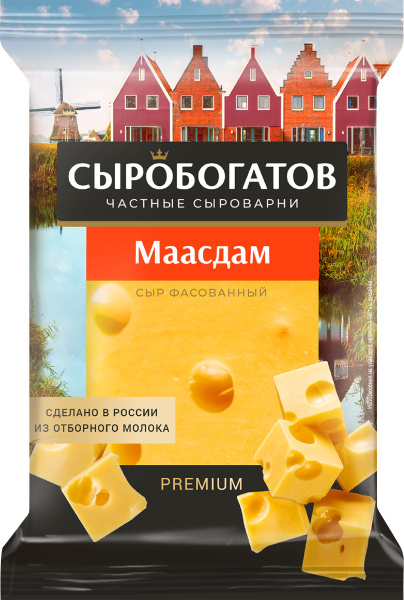 Сыр СЫРОБОГАТОВ Маасдам 45%, без змж, 180г купить на OZON по низкой ...