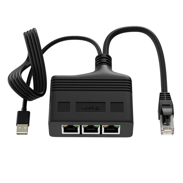 Активный разветвитель сетевого кабеля RJ45 - 3х RJ45 с USB питанием ...