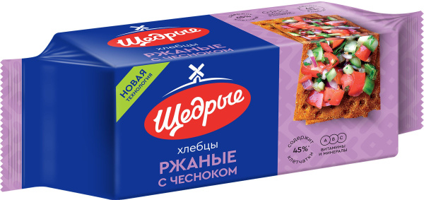 Хлебцы ржаные ЩЕДРЫЕ с чесноком, 100г купить на OZON по низкой цене ...