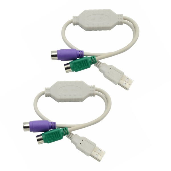 (2 шт) Кабель-переходник для клавиатуры и мыши USB2.0 male-PS/2 female ...