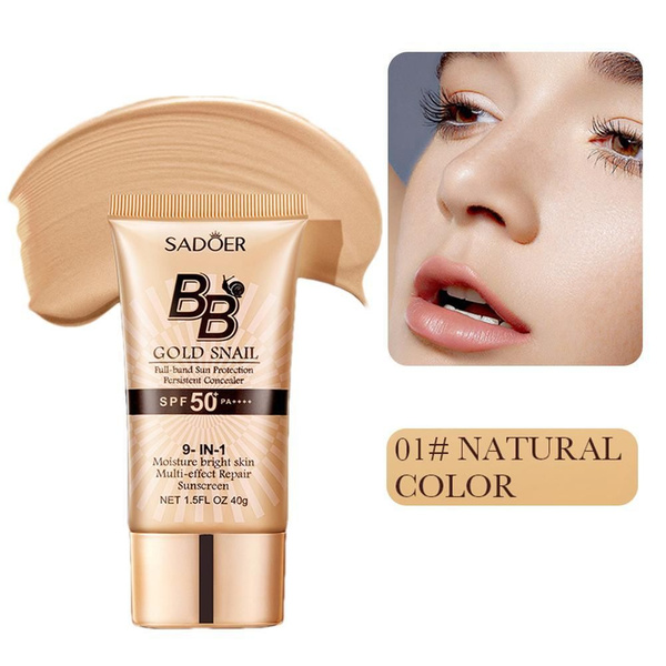 Тональный крем BB с солнцезащитными действием SPF 50+ и муцином улитки ...