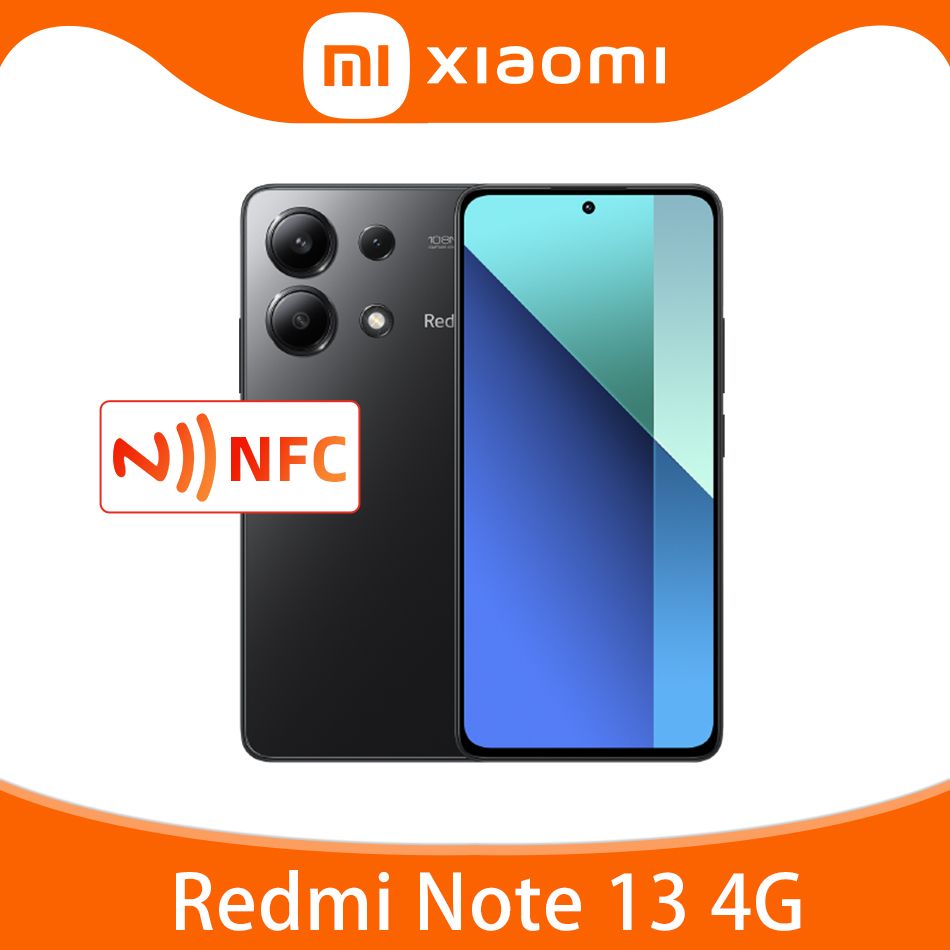 XiaomiСмартфонRedmiNote13NFCГлобальнаяверсияподдерживаетрусскийязык8/512ГБ,черно-серый