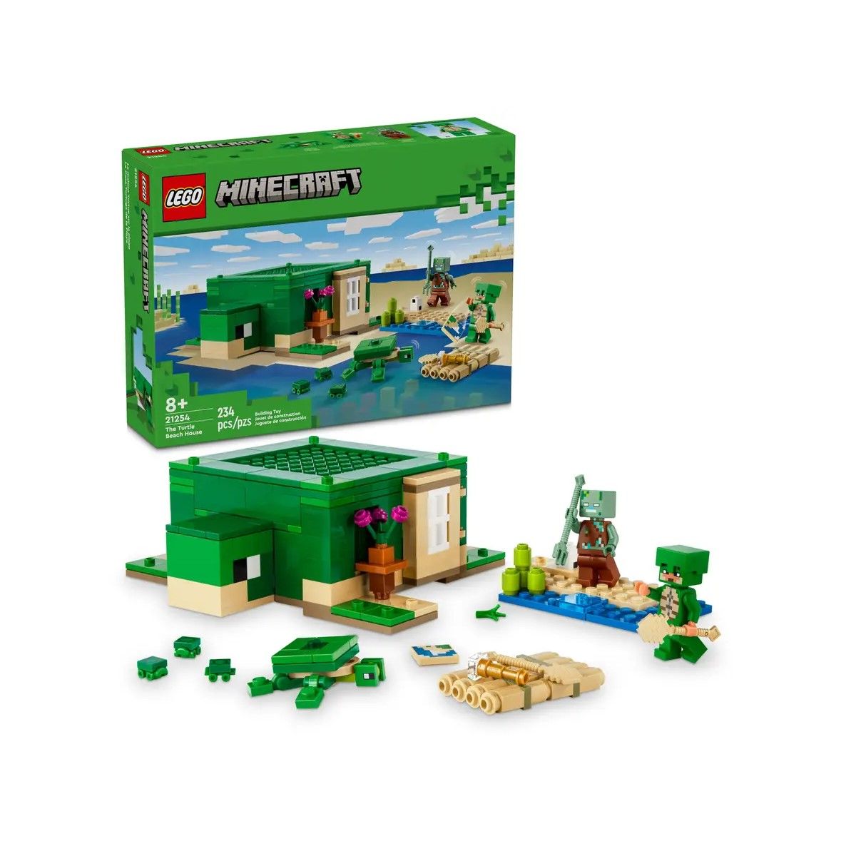 21254 Пластиковый Конструктор LEGO Minecraft 21254 The Turtle Beach House  Домик на Черепашьем пляже - купить с доставкой по выгодным ценам в  интернет-магазине OZON (1417449543)