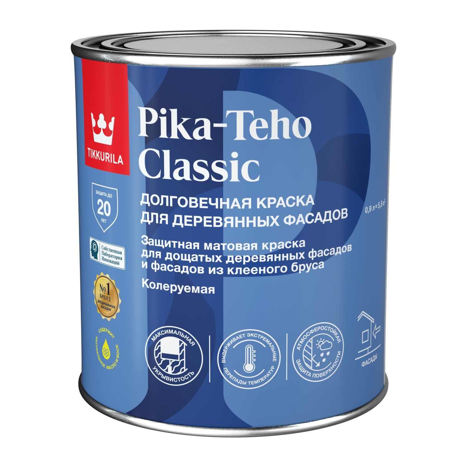 Краска Tikkurila для деревянных фасадов Pika-Teho Classic / Тиккурила  Пика-Техо Классик Быстросохнущая, Гладкая, Акрилатная, Матовое покрытие,  разноцветный - купить в интернет-магазине OZON по выгодной цене (1413940194)