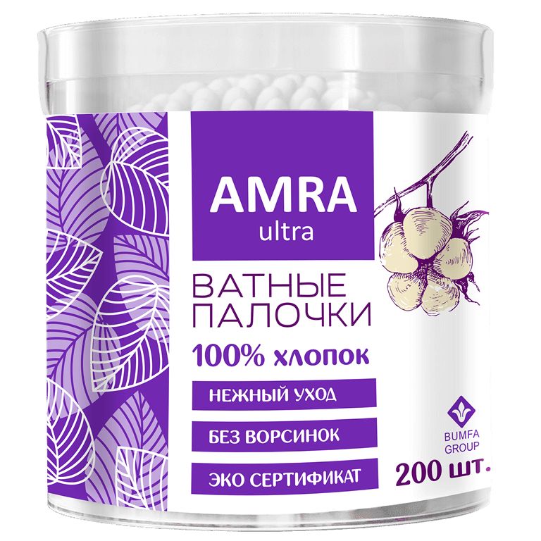 Amra Ватные палочки, 200 шт.