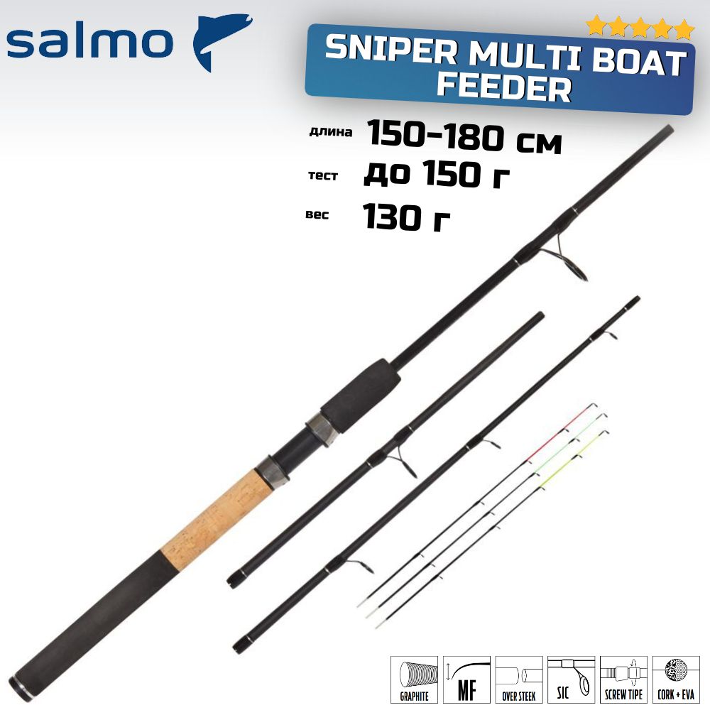 Удилище фидерное Salmo Sniper MULTI BOAT FEEDER 150 1.50/1.80, арт. 4115-150-180