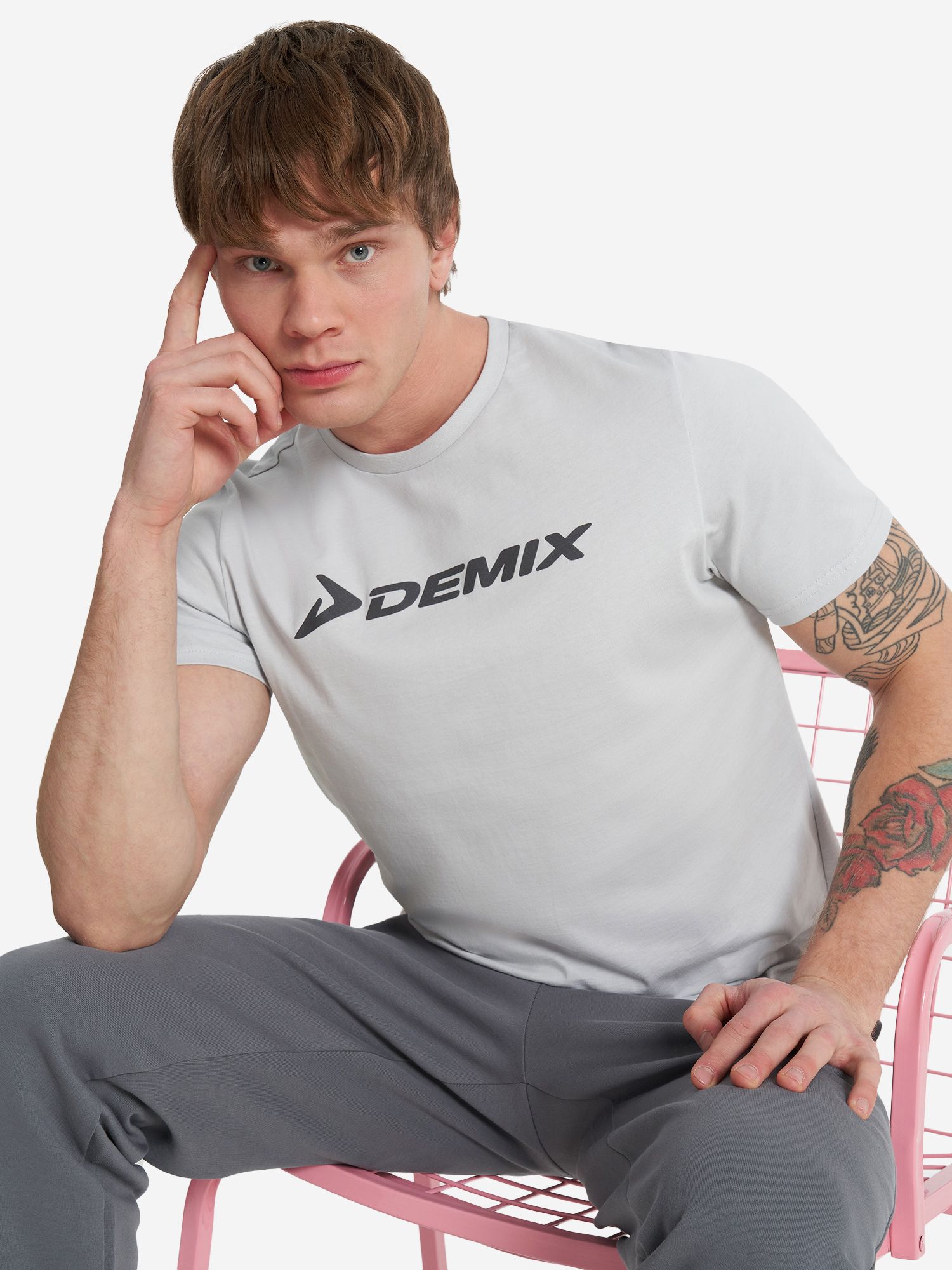 Футболка Demix, размер 52, цвет серый, 100% Хлопок - купить по выгодной цене в интернет-магазине OZON (1412649345)