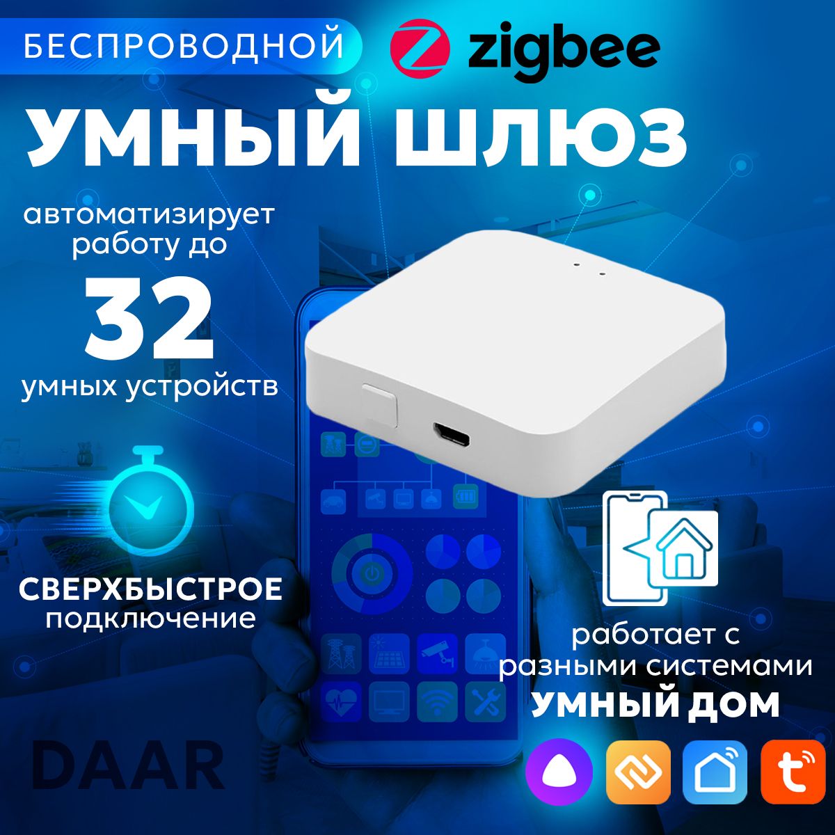 Умный шлюз ZigBee + Bluetooth + Wi Fi