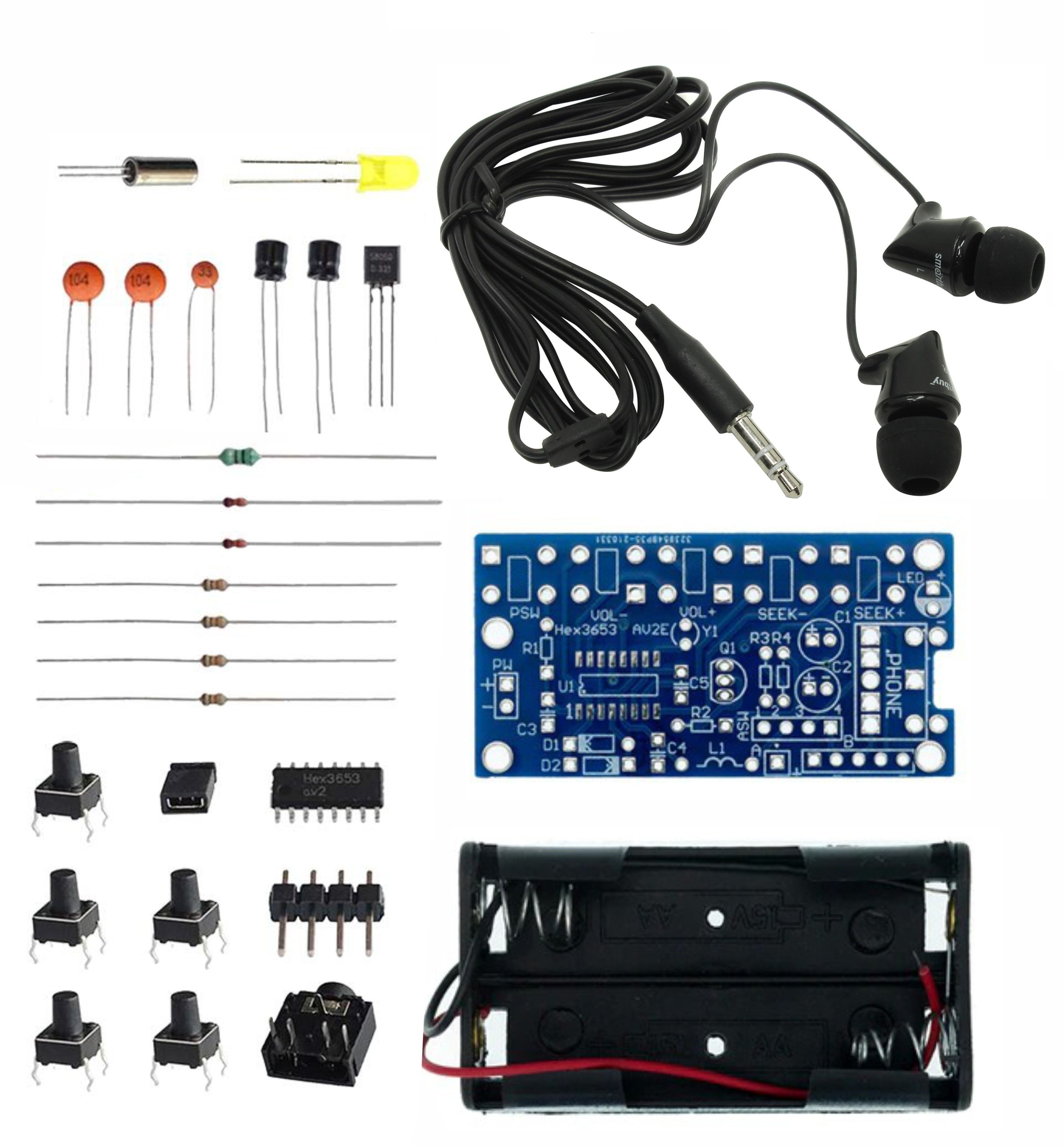 DIY набор для сборки FM радиоприемника на микросхеме GS1299 (без корпуса)