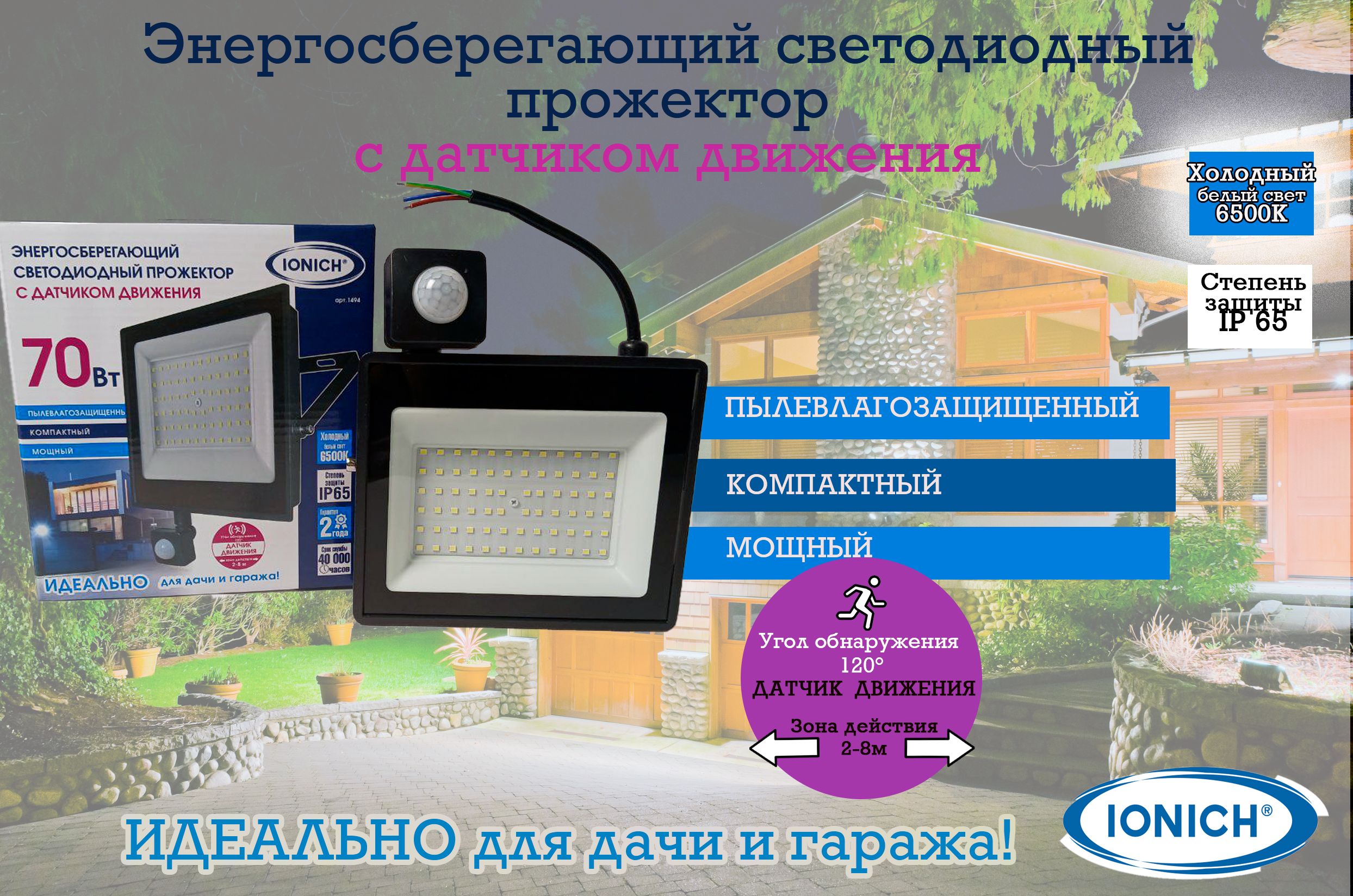 IonichПрожектор6500К,50Вт